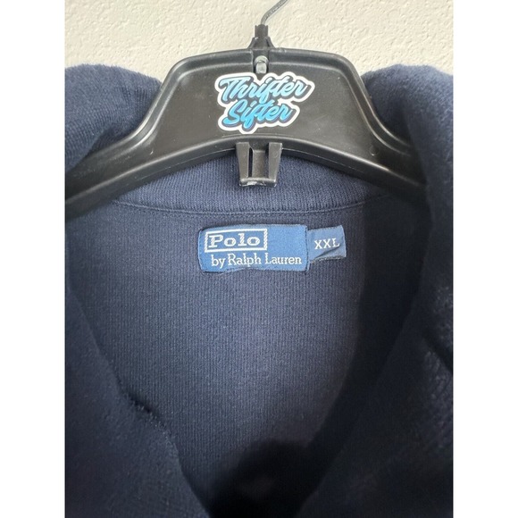 Polo Ralph Lauren Mens 2XL Dark Blue 1/4 Zip Long Sleeve Sweater - Picture 3 of 7